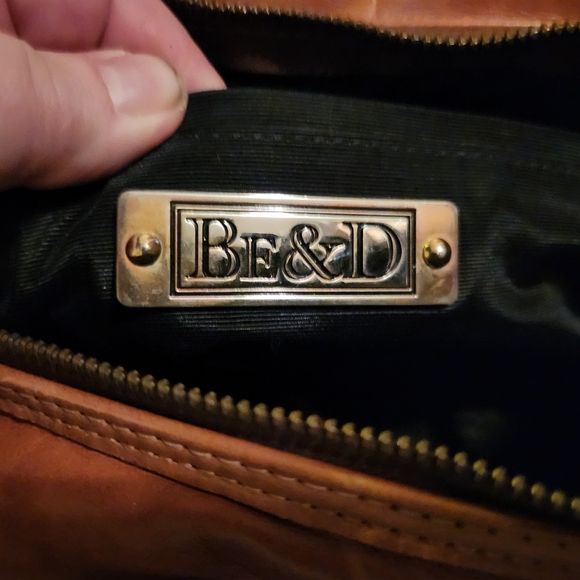 BE&D BROWN LEATHER HANDBAG WITH HANDLES AND CROSS BODY STRAP SUPER CLEAN! - Picture 5 of 16